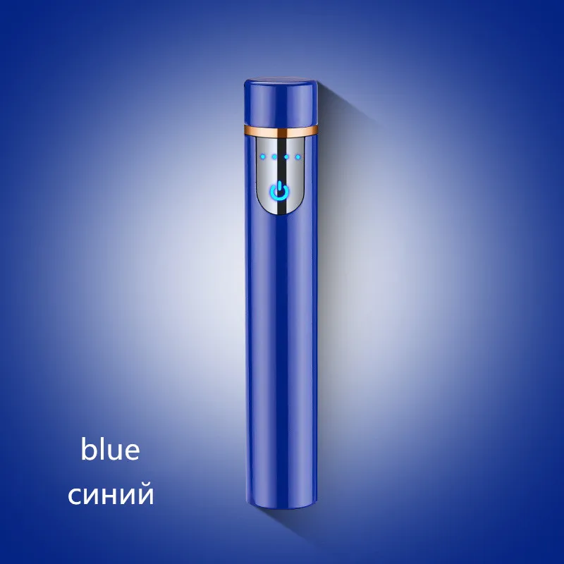 blue Мини USB зарядка металлическая зажигалка Прикуриватель сигарета гаджет - Цвет: blue