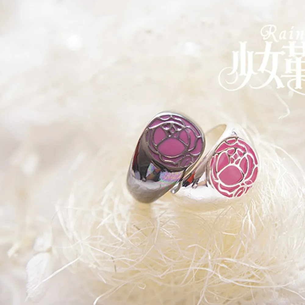 VEVEFHUANG Anime Revolutionary Girl Utena Tenjo GEM Cosplay Rozen Maiden Ring Rose Sygnet Accessories Badge Cтрана Cамоцветов