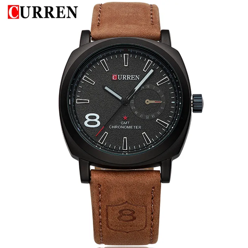 2016 нью curren часы мужские лучший люксовый бренд спортивные кварцевые военные Relogio