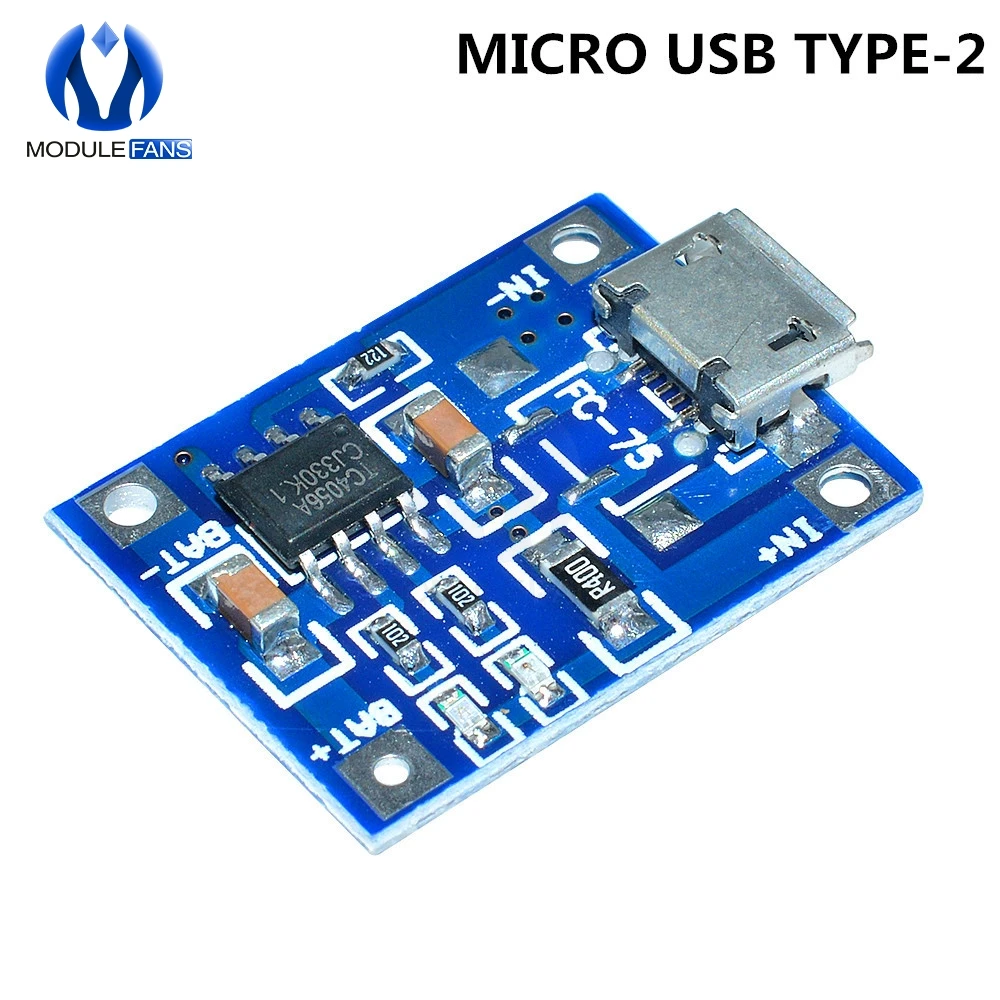 Micro USB 2 5 шт./компл. type-c/Micro/Mini USB 5V 1A 18650 TP4056 модуль зарядного устройства литиевой батареи зарядная плата двойной функции 1A li-ion - Цвет: Micro USB 2