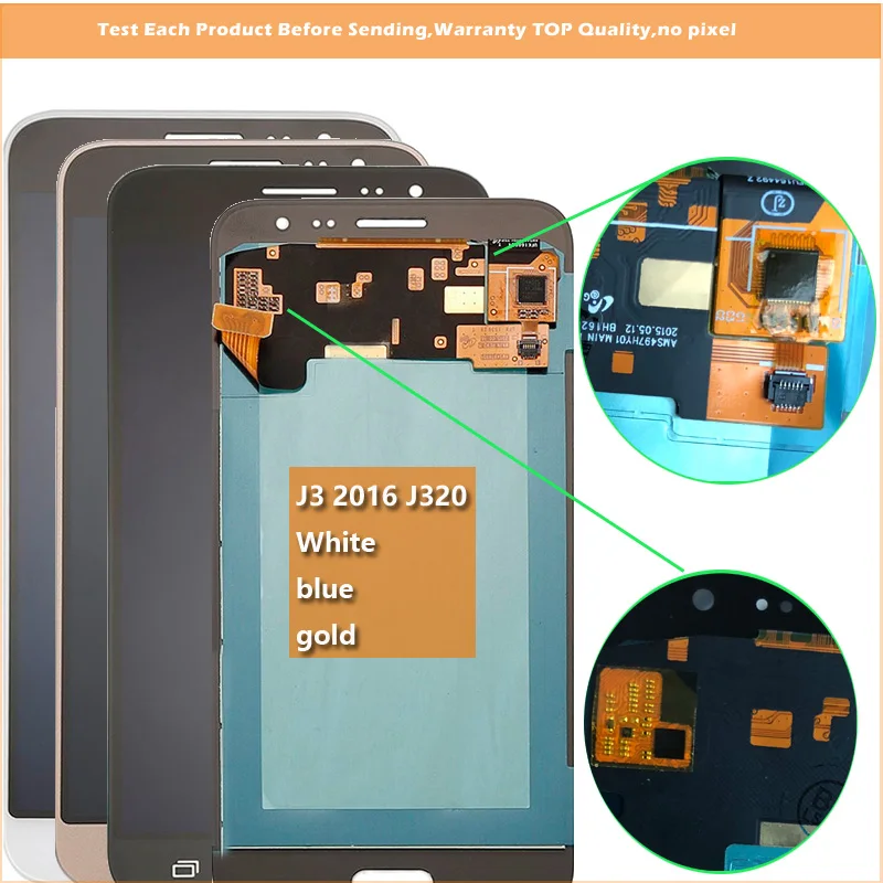 AMOLED можно настроить Brghtness ЖК Экран сенсорный замена для samsung J3 2016 J320F J320H J320M J320FN/J5