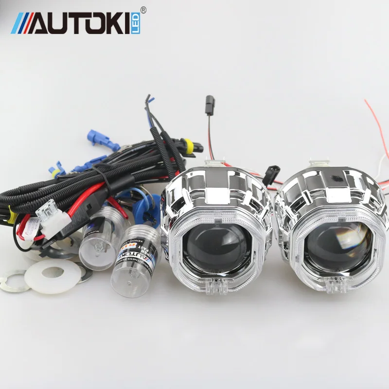 Autoki Новый пушки Гатлинга 2.5 дюйма би ксеноновые проектор LEN квадратный