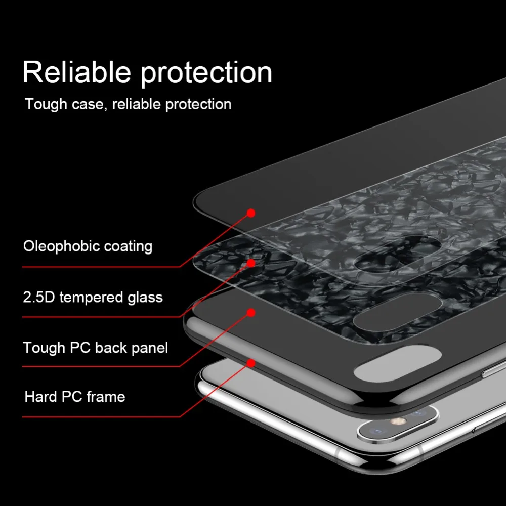 Nillkin for iPhone XS Max Case Seashell Tempered Glass Full Cover Back Fitted Capa Nilkin Phone | Мобильные телефоны и
