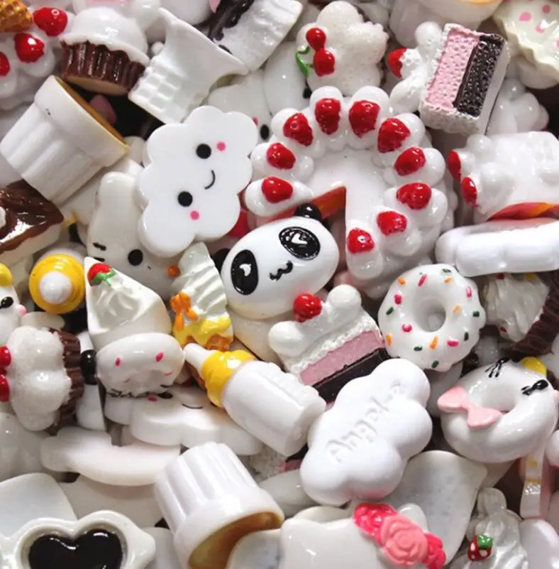 7 Ice Cream SLIME Charms DIY Accessories Donut Macaron Resin Charms For SLIME Fillers Mobile Phone Shell Decoration 10PCS Mixed - Окраска металла: 7
