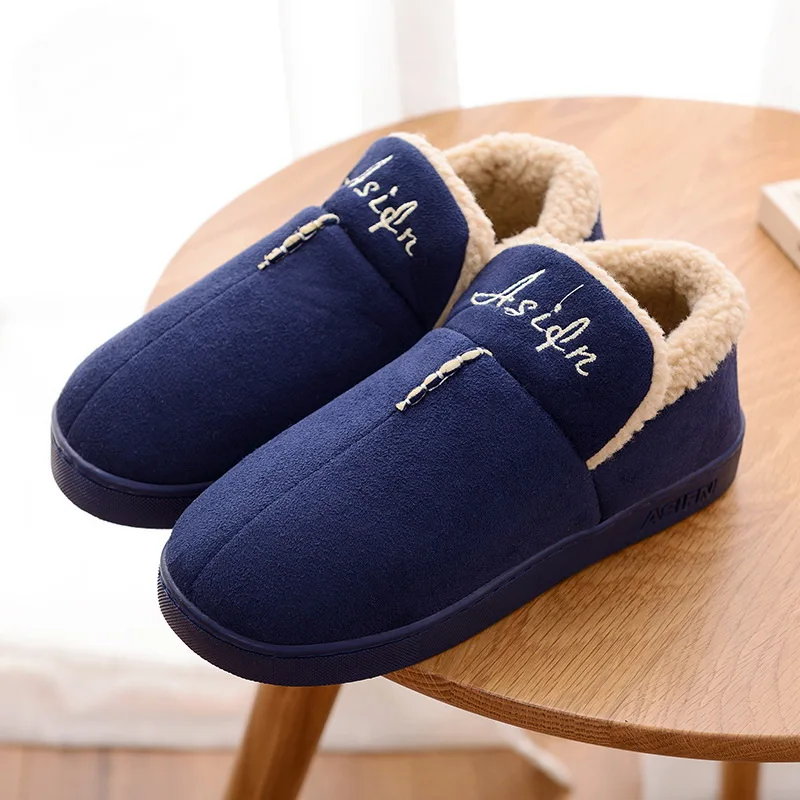 Для мужчин тапочки из толстого плюша оказалось-над любителей моды домашние