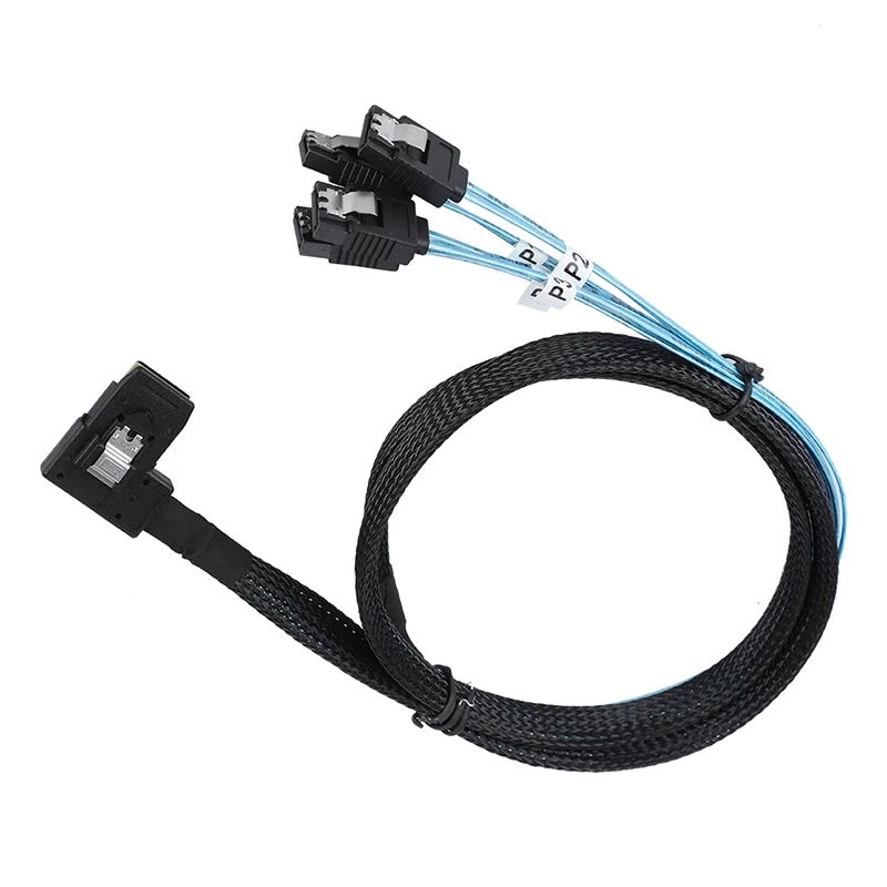 Cabledeconn sas sata кабель MiniSAS 36P SFF8087 90 градусов до 4 SATA 7 контактный локтя на жестком