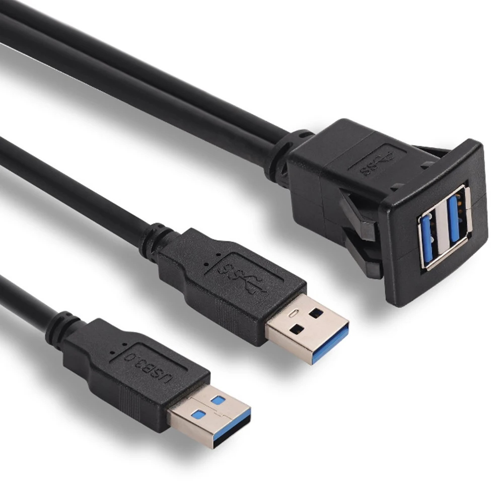 Новый двойной Порты и разъёмы USB3.0 квадратный Водонепроницаемый линии приборной