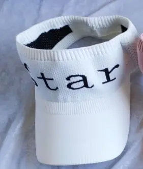 Star style ( white) Новинка, Весенняя женская вязаная шапка, солнцезащитный козырек, шапки для девочек, повседневная шапка с надписью Topless, шапка для пеших прогулок, пляжа, Snapback Gorros - Цвет: Star style ( white)
