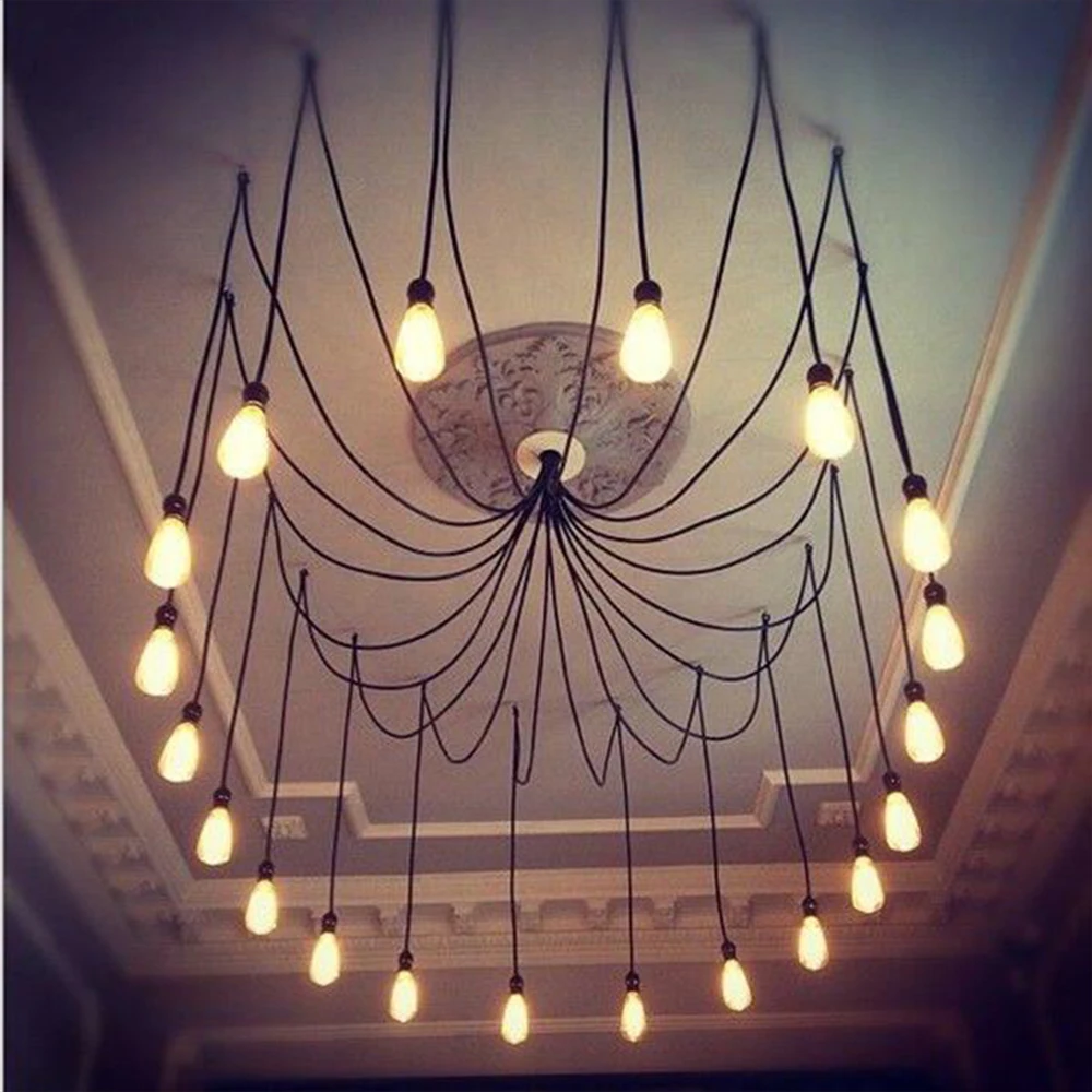 Потолочная люстра luminaria в скандинавском стиле с лампочками Эдисона E27 винтажная