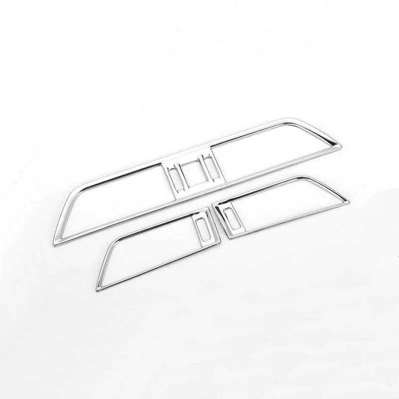 sliver Tonlinker, чехол, наклейки для SKODA SUPERB-17, автомобильный Стайлинг, 3 шт., нержавеющая сталь, приборная панель, воздушный выход, крышка, наклейки - Название цвета: sliver