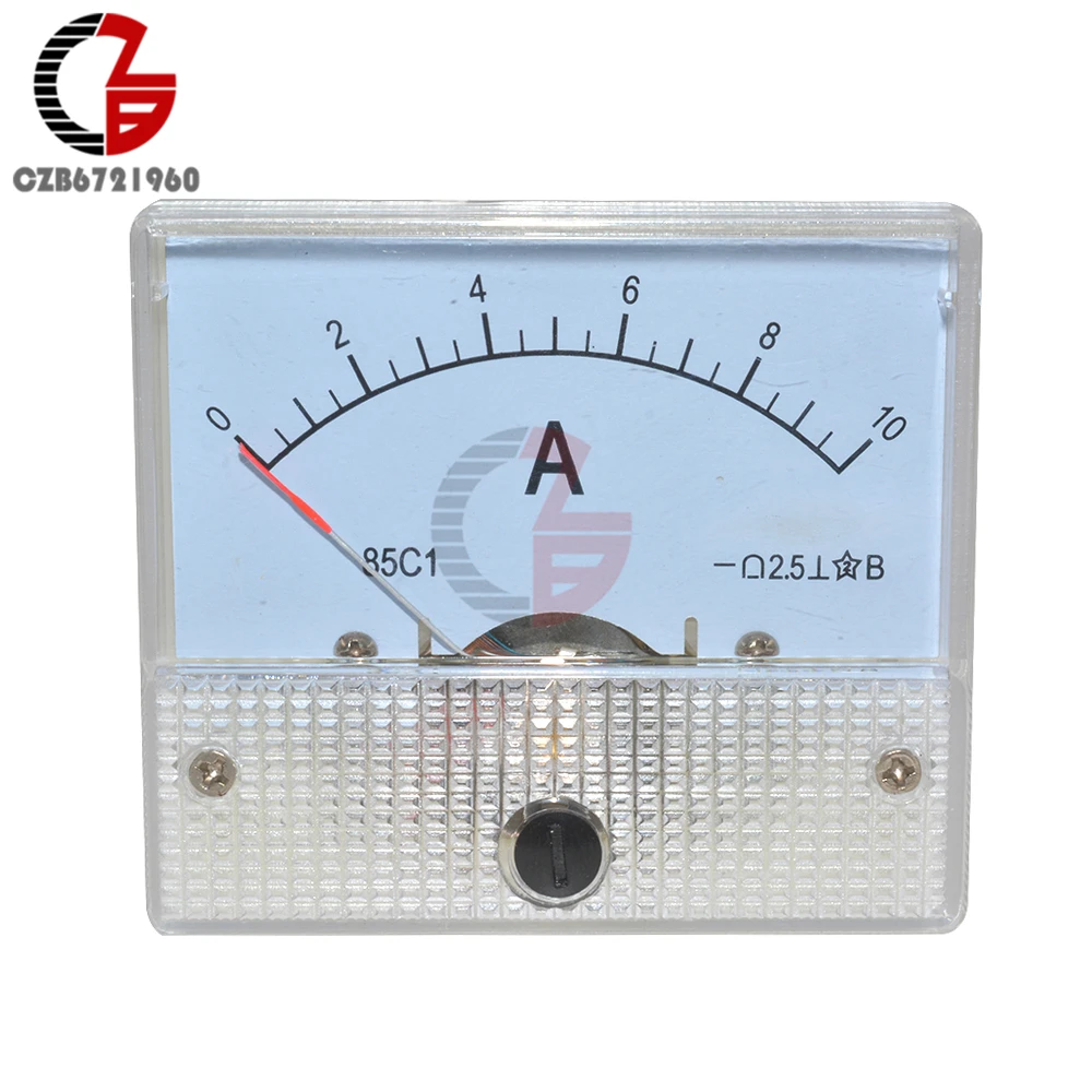 

DC10A GB/T7676-98 Analog Panel Amp Current Meter Ammeter Gauge 85C1 White 0-10A