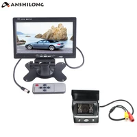 anshilong 7 carbus truck rear view lcd standalone monitor system kit with 18 ir led reversing back up camera 12v 24v