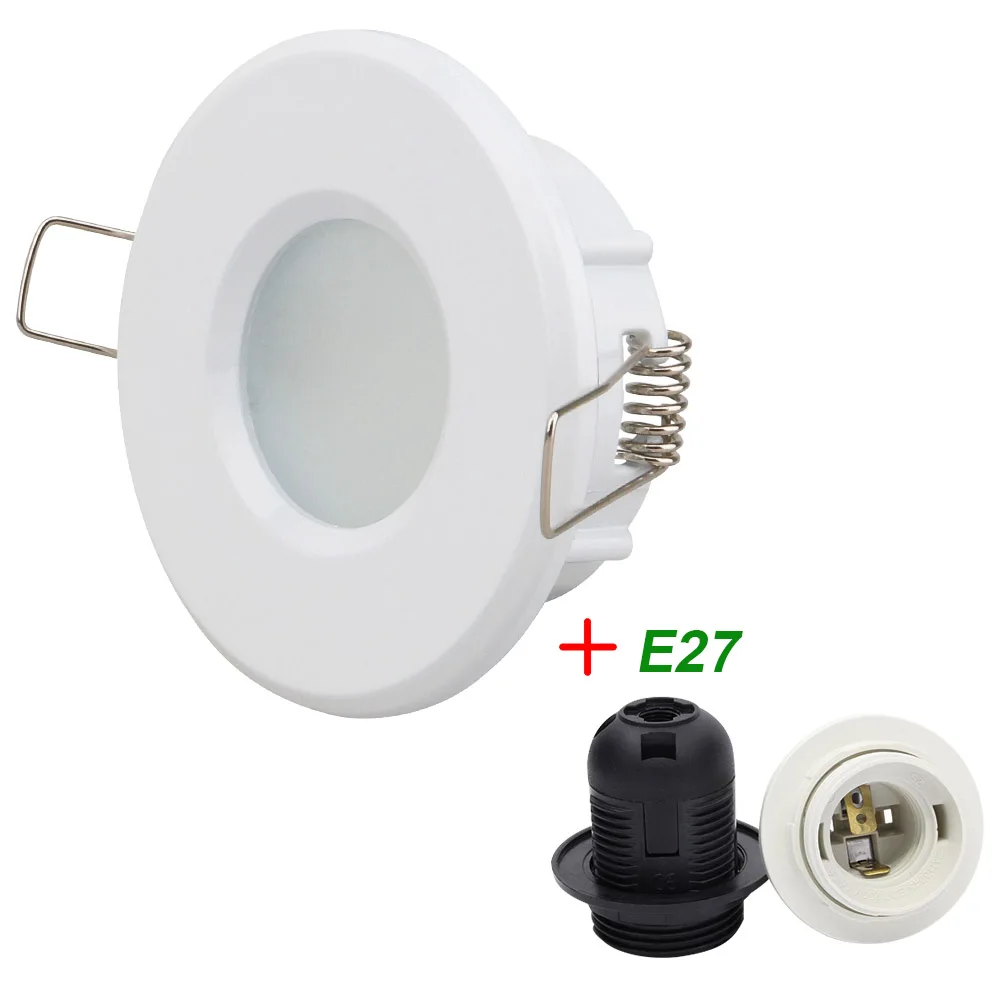 SLF300R and E27 Световая база GU10 MR16 Белый IP54 светодиодный светильник держатель лампы Планки Светильник Коридор ванной пятно света лампы держатели для 50 мм - Цвет: SLF300R and E27