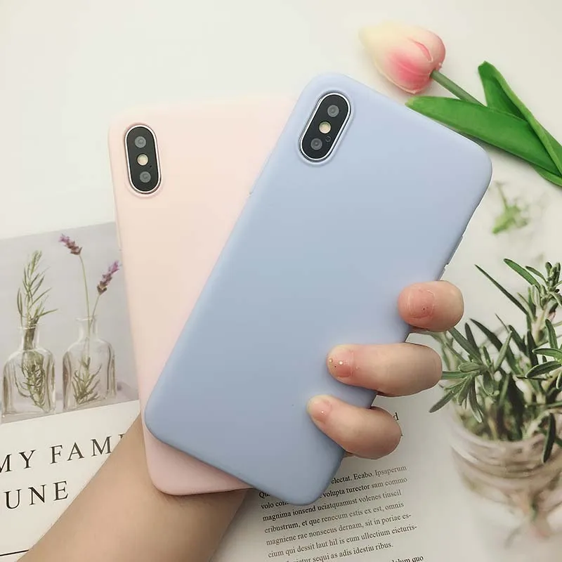 Матовый мягкий чехол из ТПУ карамельных цветов для iPhone 8 7 Plus 6 6s 5 дюймов