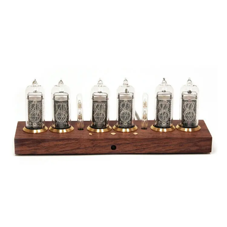 Nobsound винтажные 6х 14 дюймовые деревянные вакуумные часы Nixie с подсветкой