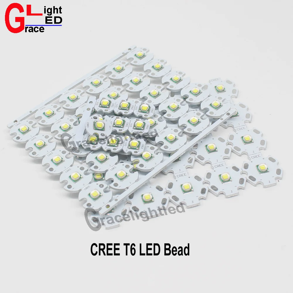 10 шт. CREE XML XM L T6 U2 LED Вт белый 6000 7000 к высокомощный светодиодный излучатель с 12 мм 14 16
