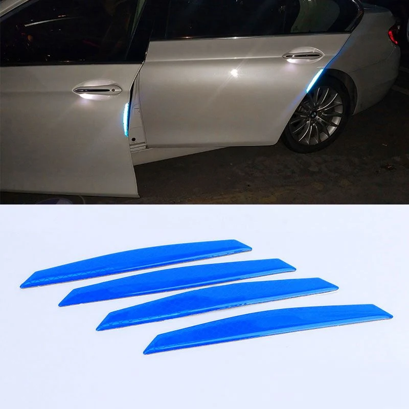 4 шт./компл. Светоотражающие предупреждающие полосы клейкие ленты для бампера