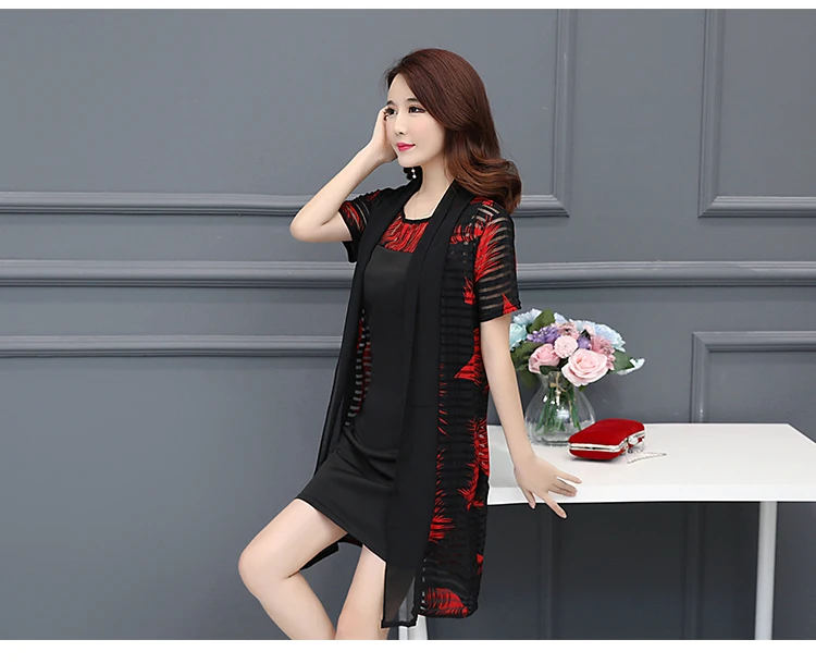 Boho Clothing Print Two Piece Dresses 2019 Retro Women Dress Elegant Robe Plus Size Office Wear Summer Vestidos HJ152 | Женская одежда