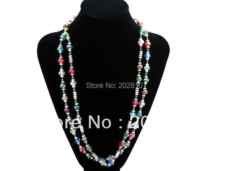 Ювелирная фабрика модный Лидер продаж многоцветные Кристальные бусины ожерелье