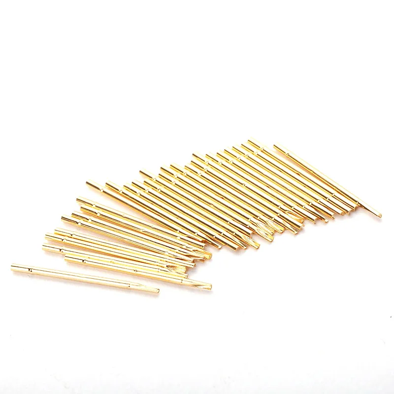 

100 PCS RM75-2S Round Double Tube Gold Plated Spring Test Probe Length 35.8mm Needle Tube Diameter 1.32mm Power Tool Test Probe