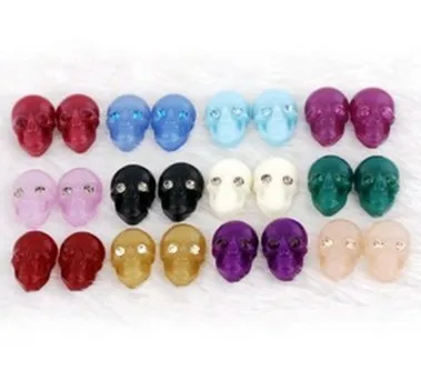 Модные ювелирные изделия 12 видов цветов серьги-гвоздики с черепом | Украшения и