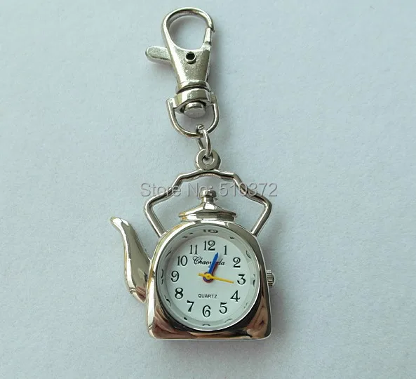 5pcs/lot kettle teapot shape watches Quartz Pocket keychain necklace for Woman ladies girls children boy H50 | Наручные часы