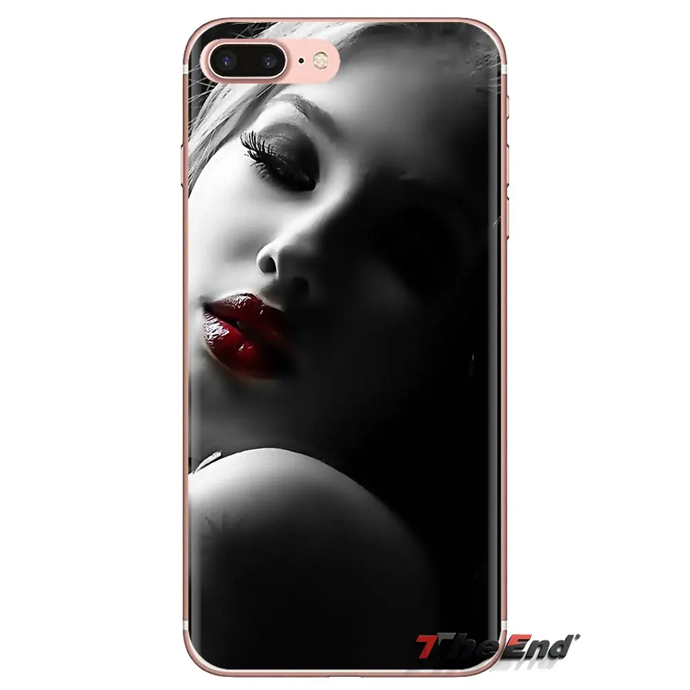 TPU Case Cover For Huawei G7 G8 P7 P8 P9 P10 P20 P30 Lite Mini Pro P Smart Plus 2017 2018 2019 Red Sexy Lips Luxury Korea Monroe |
