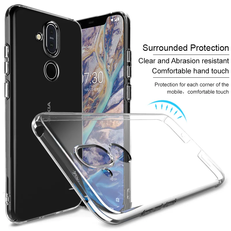 IMAK Crystal Case II Ultra Thin Transparent Durable PC Hard For Nokia 8.1 Back Cover for Nokia8.1 X7 6.18&quot Clear |