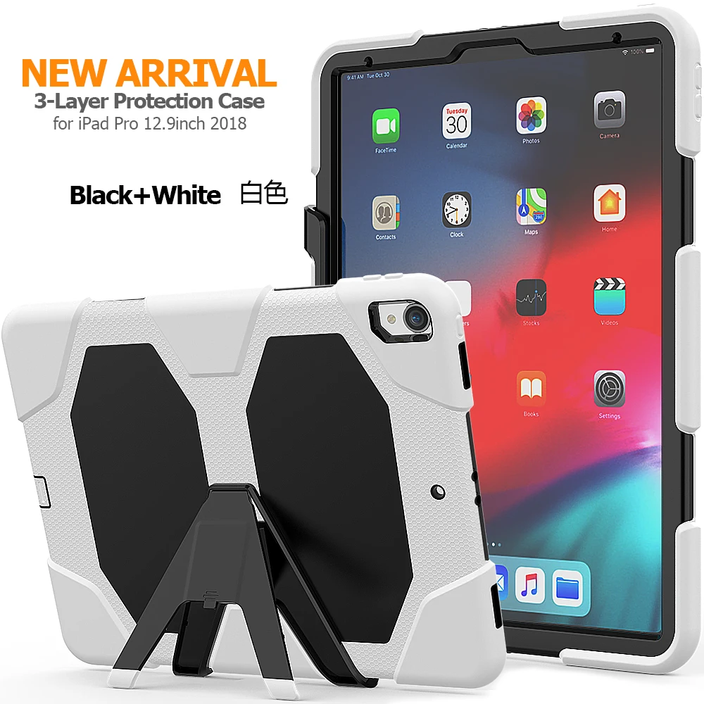 Чехол для ipad pro 12,"() панцири подставки Крышка для Apple ipad pro 12,9 дюймов Heavy Duty PC+ Силиконовый защитный плёнки ручка