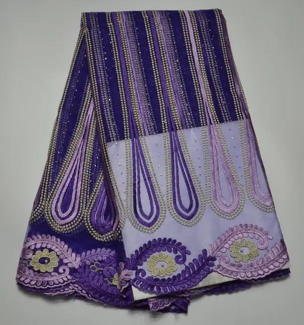 Фуксия Швейцарский Хлопок Вышитые Африканский Французский шнурок ткани