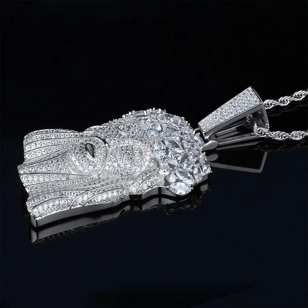 GUCY большой Иисус ожерелье и кулон с теннисной цепочкой Золото Цвет Iced Out кубический циркон для мужчин хип хоп ювелирные изделия подарок