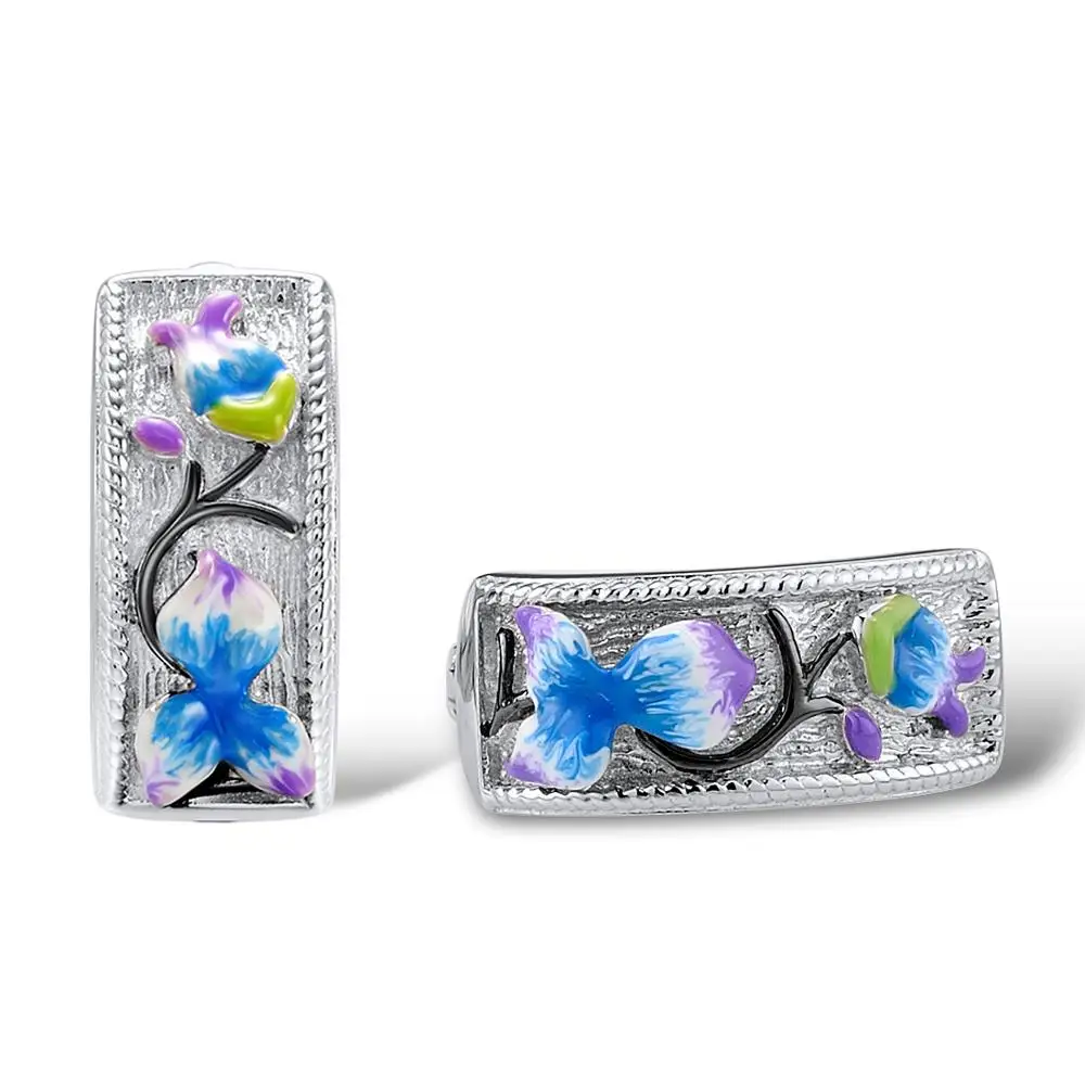 Женские серьги с цветком SANTUZZA серебряные из стерлингового серебра 925 пробы