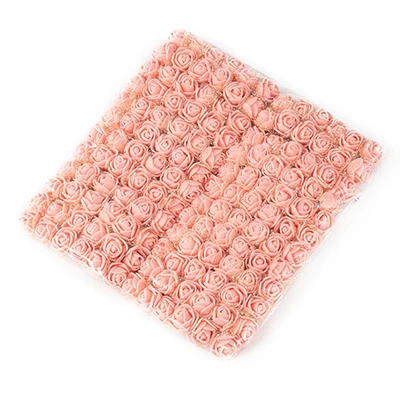 flesh pink 36/72/144 шт Пены Искусственный цветок розы для дома свадебное украшение из искусственных цветов для декора Скрапбукинг самодельный венок Подарочная коробка недорого букет - Цвет: flesh pink