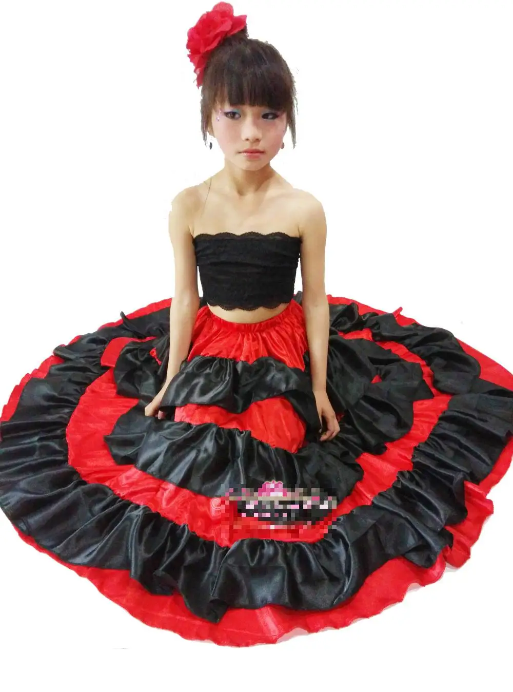 Kid's Flamenco Dance Dress Girl Dresses Spanish Paso Doble Costume For Samba Ballroom | Тематическая одежда и униформа