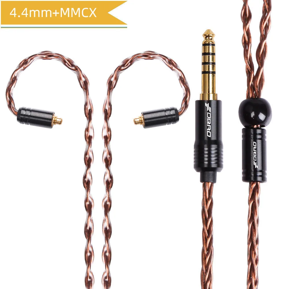 Bronze 4.4mm MMCX FDBRO 8 core MMCX IE80 A2DC IM 2pin наушники кабель 2,5/3,5/4,4 мм с серебряным покрытием гарнитуры аудио провода LS50 LS70 LS200 LS30 - Цвет: Bronze 4.4mm MMCX