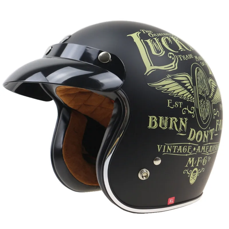 Мотоциклетный шлем Lucky 13 в горошек 3/4 с открытым лицом TORC T50|torc t50|helmet torcdot approval |