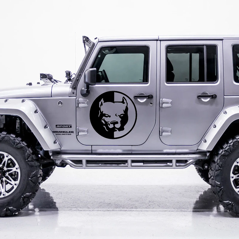Автомобильная виниловая наклейка питбулл 58x58 см 2 шт.|for car|bull car stickergraphic sticker |