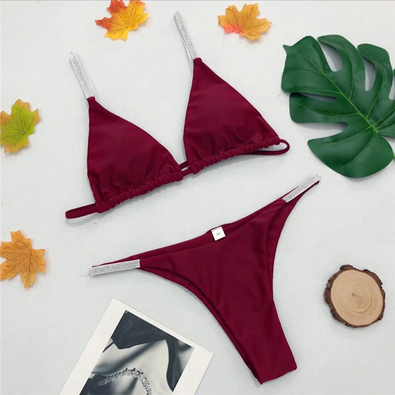 Холтер горный хрусталь Бикини 2018 сексуальные купальники Для женщин Купальник Cut