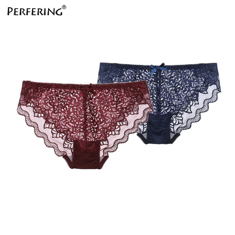 Perfering, 2 шт., кружевные трусики, хит, модное сексуальное нижнее белье, трусы, женские трусики, прозрачное женское нижнее белье, низкая талия, Т-образная спина