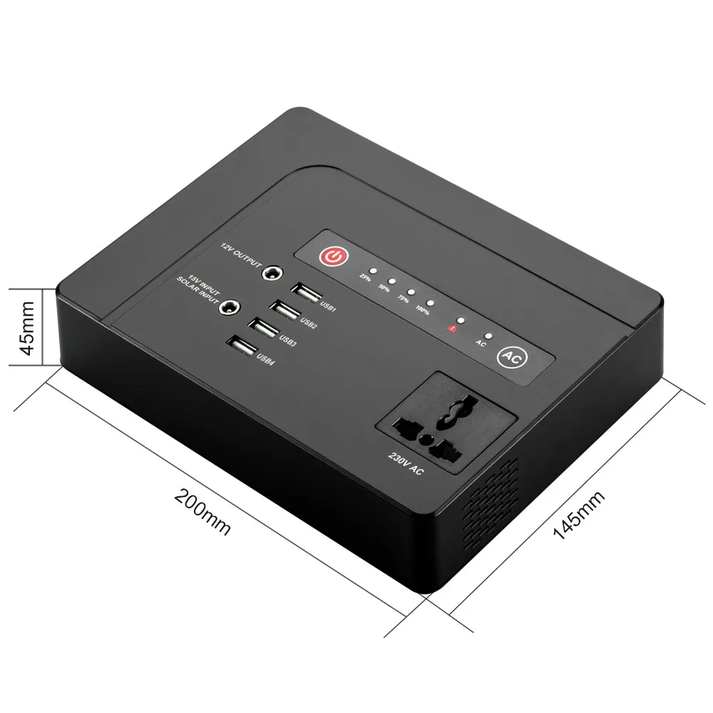 220V Многофункциональный инвертор 42000mAh аккумулятор 5V 3.1A USB внешний аккумулятор адаптер батареи