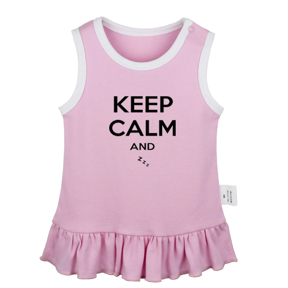 Keep Calm And Love Me Carry One Sleep Zzz/розовые дизайнерские платья для новорожденных девочек