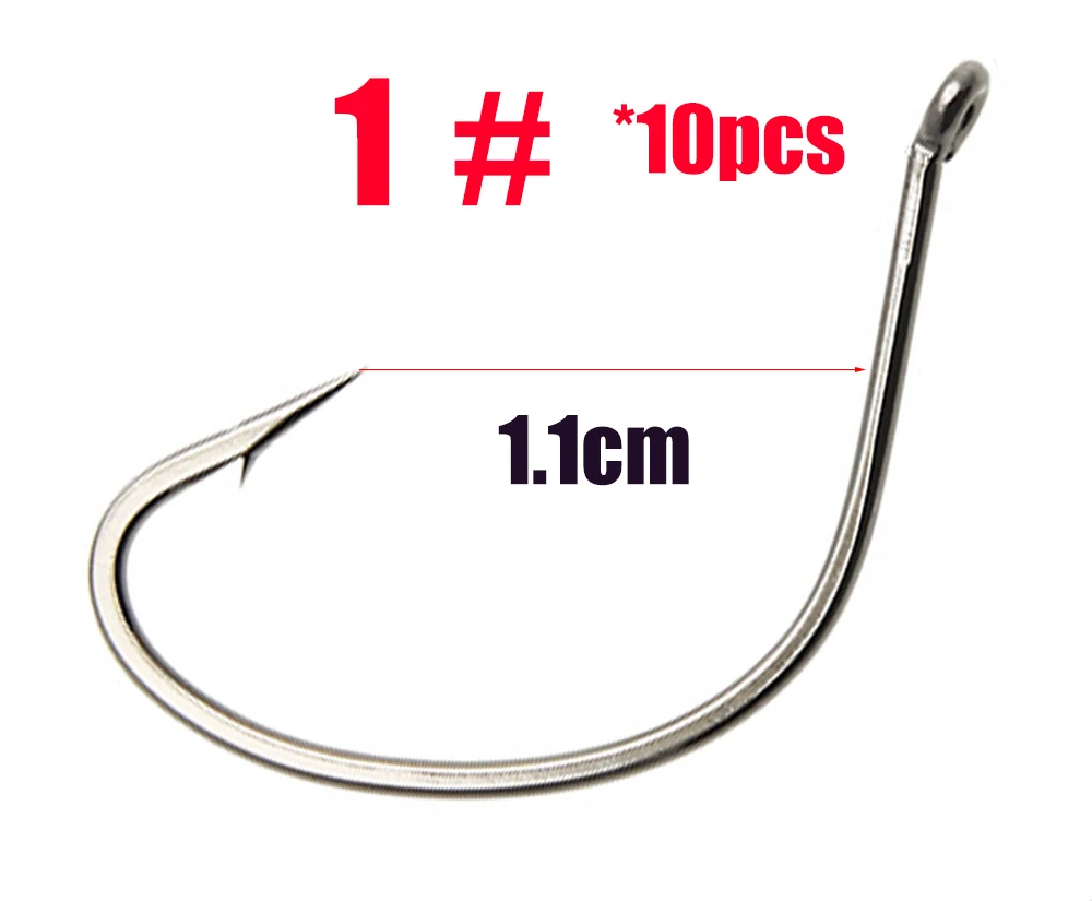 1 10 шт./лот рыболовный крючок для ловли рыбы Senko червь и livebait Wacky Rig рыболовные крючки из высокоуглеродистого материала - Цвет: 1