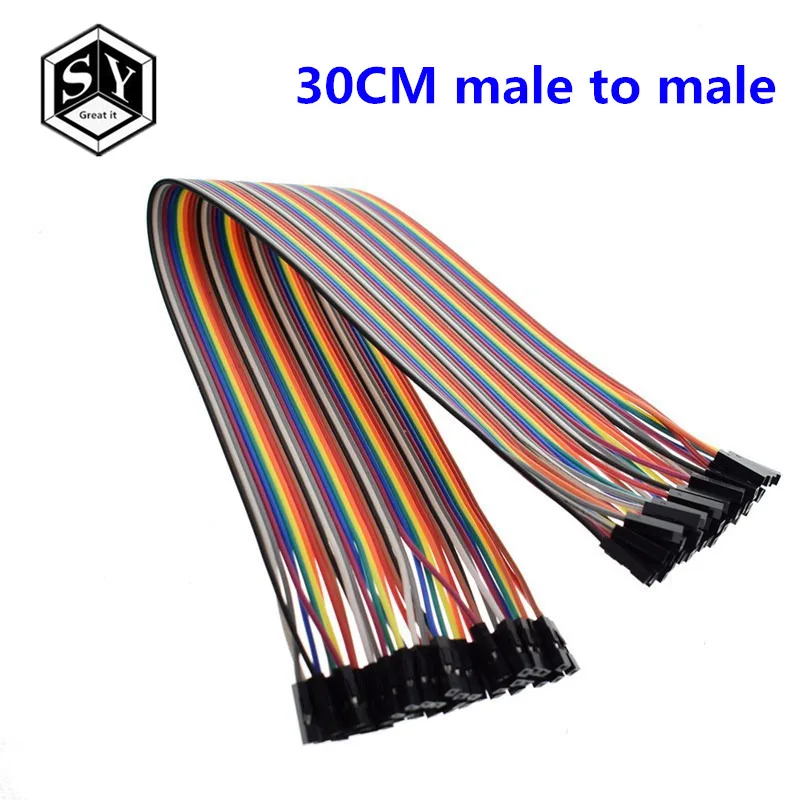 30CM male to male Great IT Dupont Line 10 см 20 см 30 см Мужской Женский Соединительный провод Dupont кабель для arduino DIY KIT - Цвет: 30CM male to male