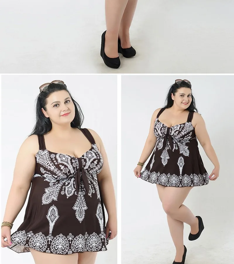 Супер плюс Размеры 4XL-10XL Одна деталь Плавание костюм обогнул ванный комплект с принтом Для женщин большой груди Купальники для малышек широкий Бретели для нижнего белья пляжные Плавание одежда