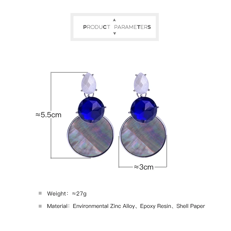 Женские Висячие серьги в виде ракушек новые летние синего цвета из смолы модные