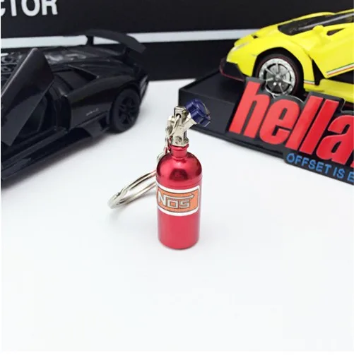 Красный Turbo NOS Закись азота Бутылка брелок для ключей тайник Pill Box Storag - Название цвета: Красный