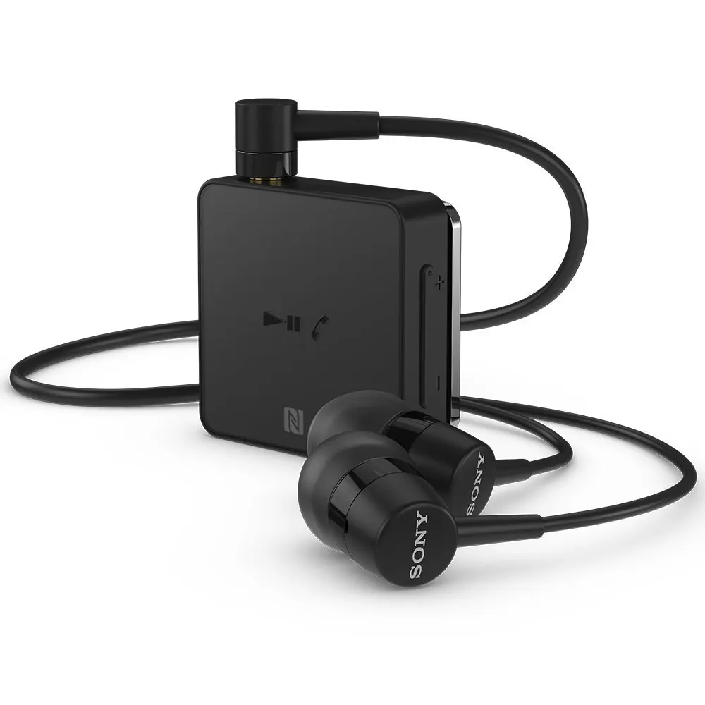 SONY SBH24 стерео Bluetooth наушники беспроводной воротник клип гарнитура NFC - Цвет: Черный