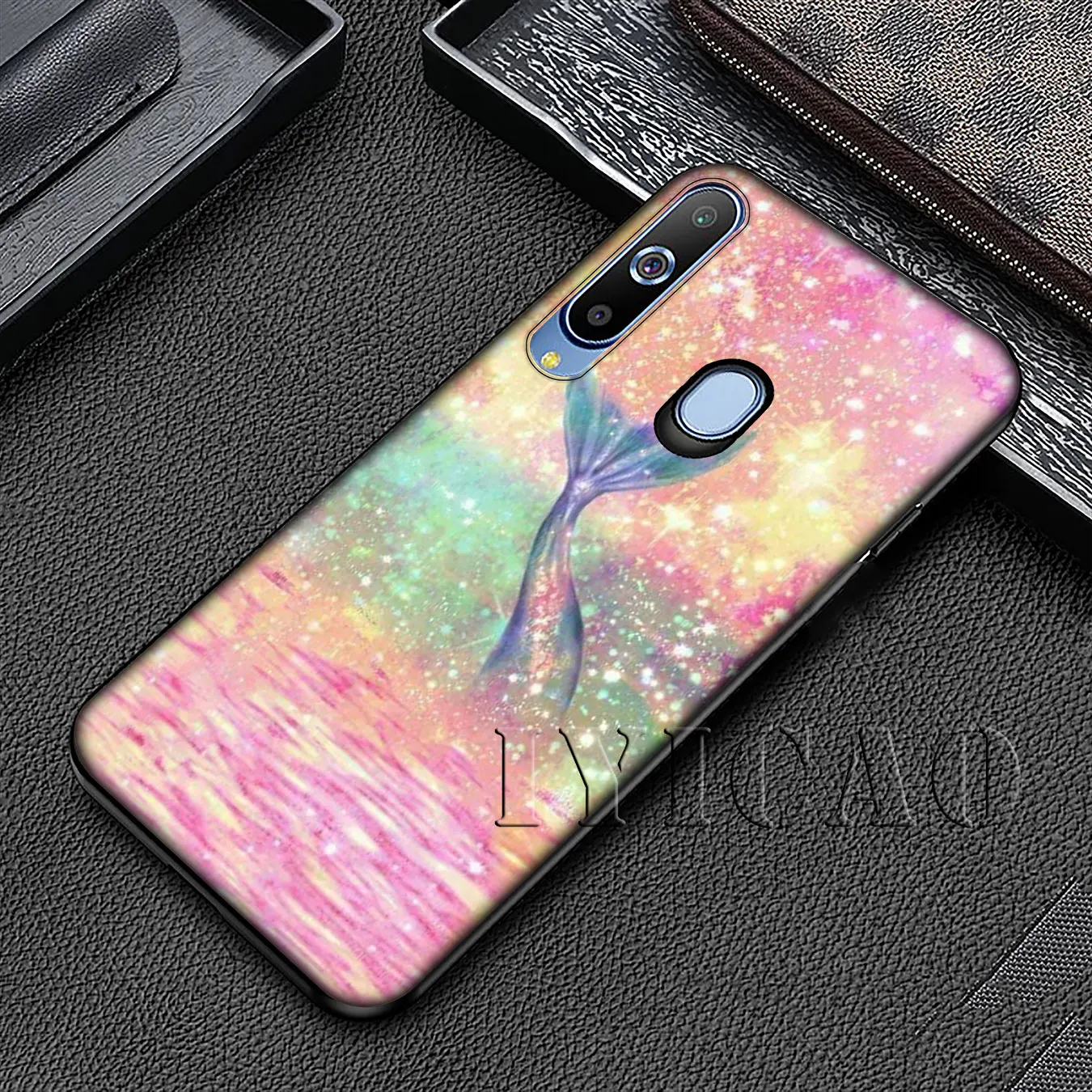 IYICAO Mermaid Tail Scale Soft Silicone Case for Samsung Galaxy A70 A60 A50 A40 A30 A20 A10 A50S A40S A30S A20E A10S Black Cover |