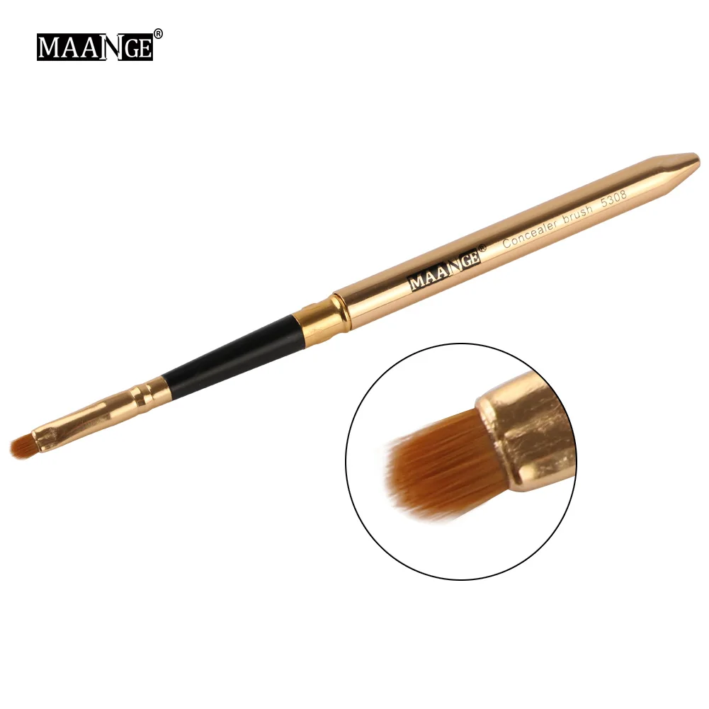 concealer brush MAANGE Выдвижная портативная Кисть для макияжа глаз тени карандаш для глаз карандаш для бровей консилер для губ Регулируемая Косметическая кисть с защитным колпачком - Handle Color: concealer brush