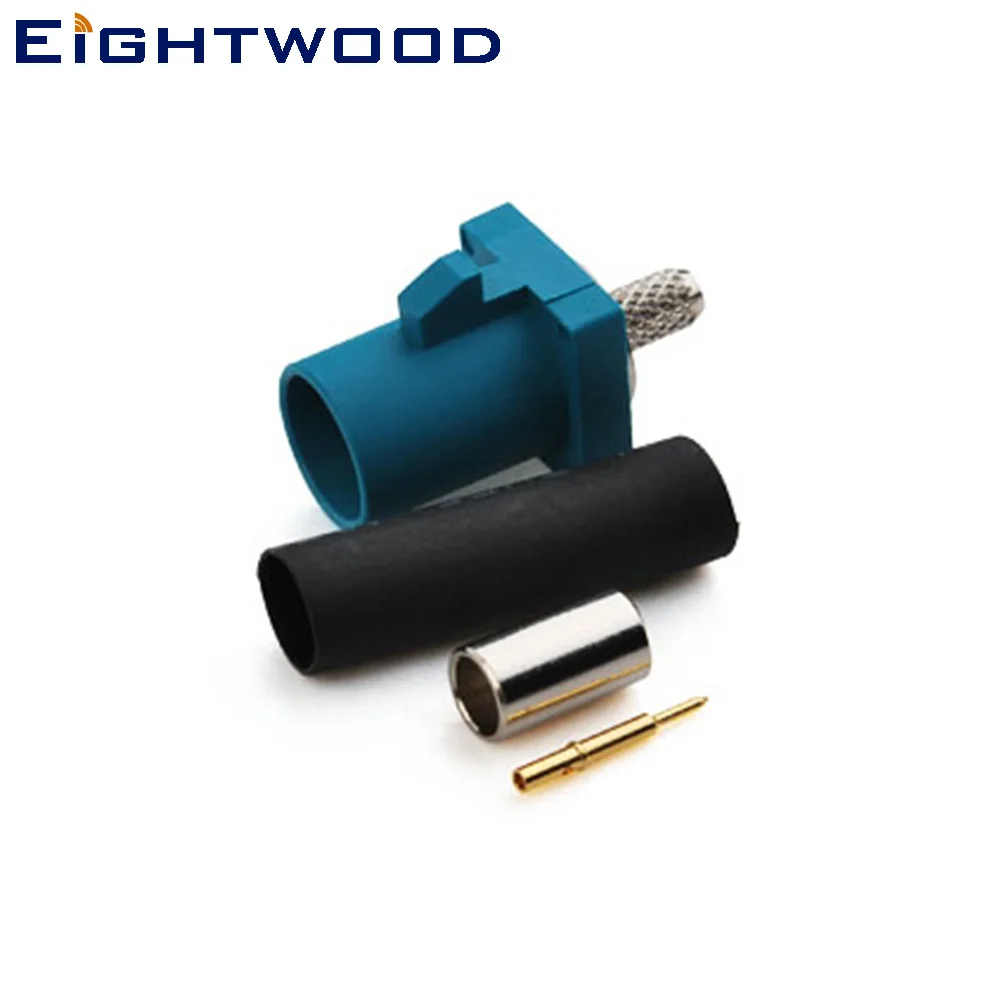 

Eightwood 5PCS Fakra Z Water Blue/5021 Neutral Coding Plug Male RF Coaxial Connector Crimp For RG316 RG174 LMR100 Cable Adapter